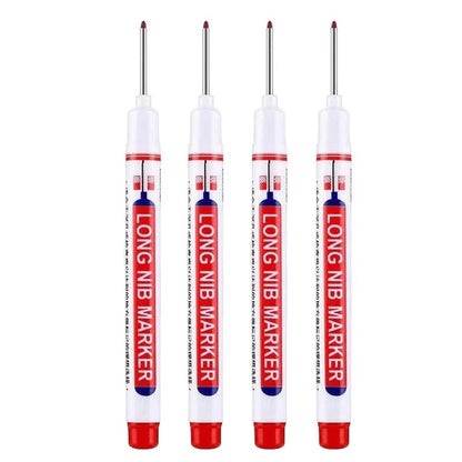 4Pcs/Set 20mm Deep Hole Long Nib Head Markers For Metal Perforating Pen Waterproof Bathroom Woodworking Decoration Multi-Purp