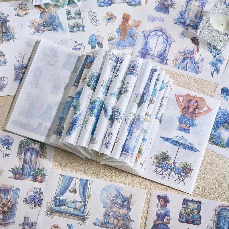 Garden Journal Stickers, 50 Sheets Junk Journaling Sticker Book, Scrapbook Supplies, Watercolor Scrapbooking For Adults