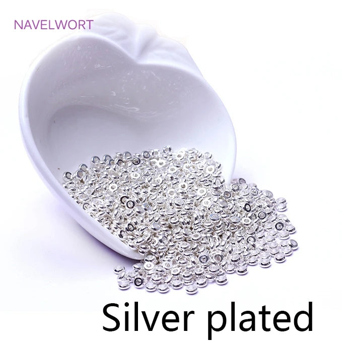 18k Gold Plated Spacer Beads For Bracelet Making,Separators For Beads,Jewelry Fittings,DIY Jewellery Making Supplies - Silver