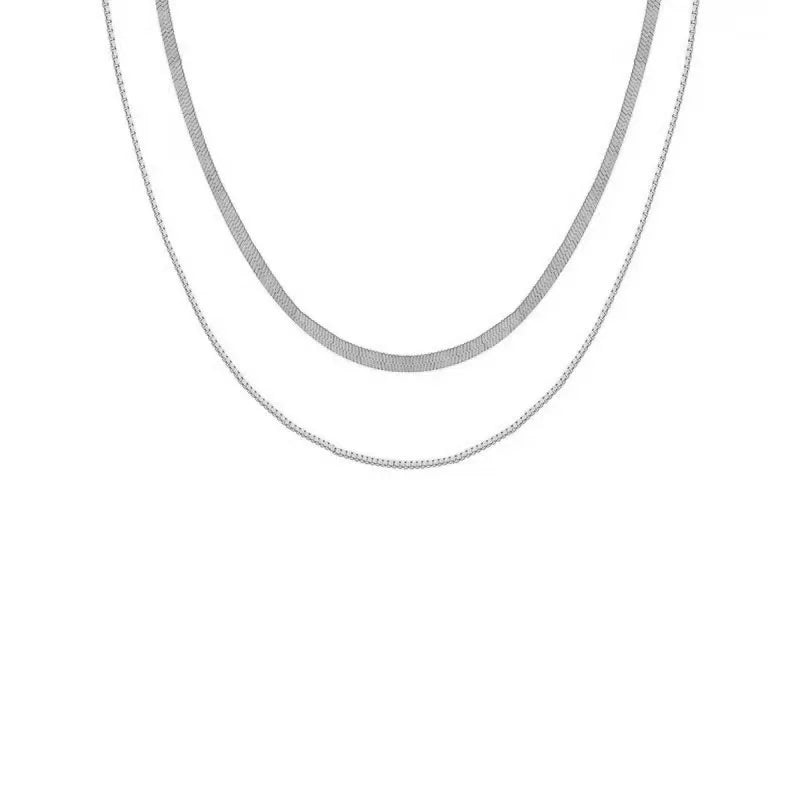 Stainless Steel Heart-shaped Pendant Necklace Metal Waterproof Jewelry For Women - C101 Silver