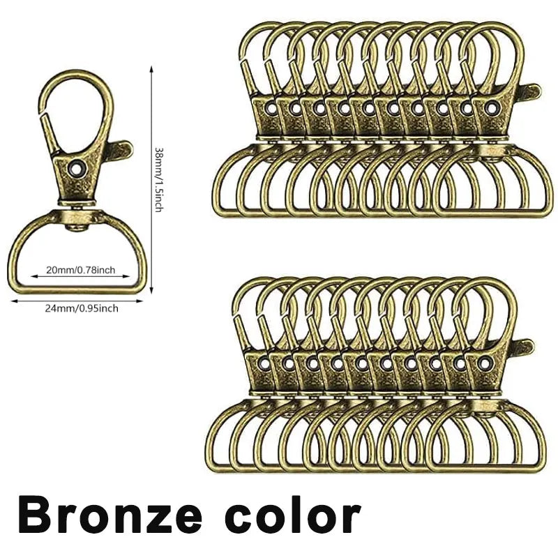 5/10/20PCS Swivel Clasps Lanyard Snap Hooks Key Chain Clip Hook Metal Lobster Claw Clasp for Keychain Sewing Jewelry DIY Craf