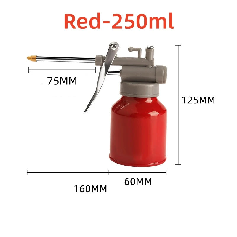 250ml Oil Can Spout Thumb Pump Oiler Oil Can Pot Lubrication Oil High Pressure Nozzle Pump Oiler Grease for Car Repair Tools 