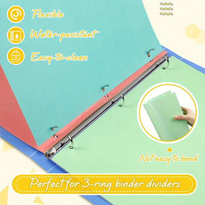 8 Tab Binder Dividers for 3 Ring Binders Paper Multicolor Dividers 3 Hole Punched Page Dividers Sturdy Binder Index Dividers