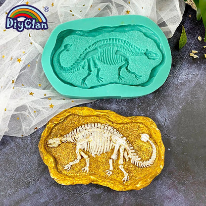 Dinosaur Skeleton Specimen Silicone Mold Tyrannosaurus Ankylosaurus Specimen Model Gypsum Resin Handmade Epoxy Mold Handicraf