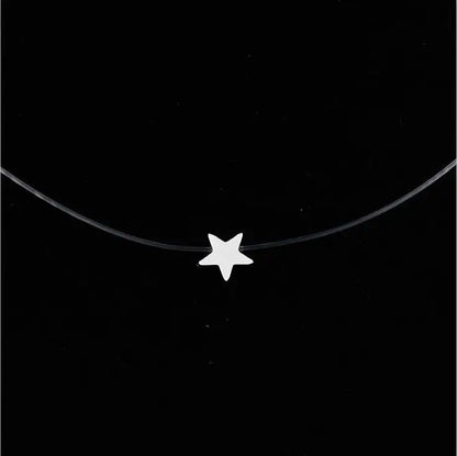 Fashion Shiny Crystal Necklace Zircon Pendant Transparent Fishing Line Invisible Ladies Necklace Jewelry Clavicle Chain Chock