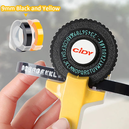 C101 3D Embossing Typewriter Labeling Machine Manual Labeller Compatible Dymo Printer Labels for Dymo 12965 Label Make - Yell