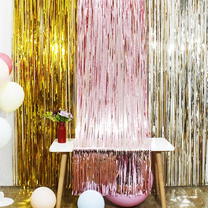 2/3M Party Background Wedding Decoration Foil Fringe Curtain Sequin Bachelorette Photo Backdrop Wall Curtain Birthday BabySho