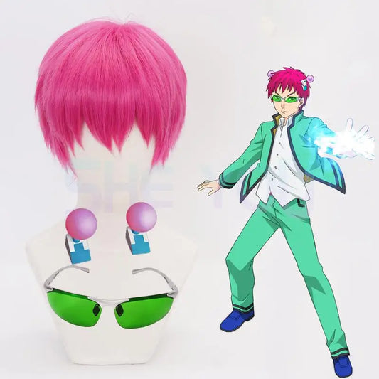 Anime The Disastrous Life Of Saiki K. Cosplay Props Saiki Kusuo Wig Hairpins Glasses Green Lens Sunglasses Costume Accessorie