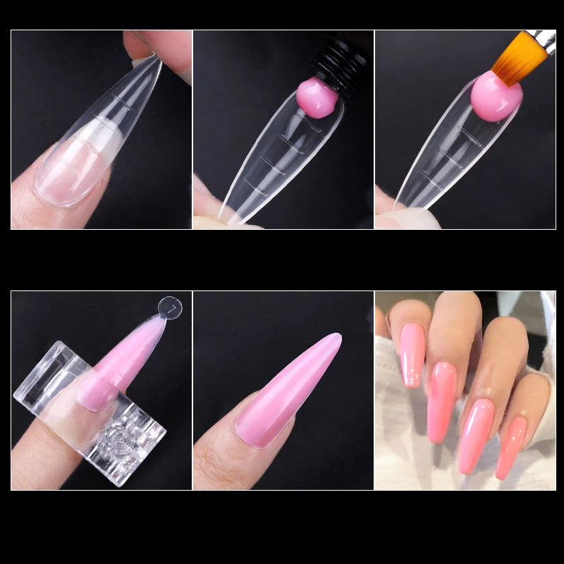 Misscheering 120Pcs/Box Transparent Fake Nails Acrylic French Nail Tips Full Coverage Press On Nails Accessory DIY Manicure T