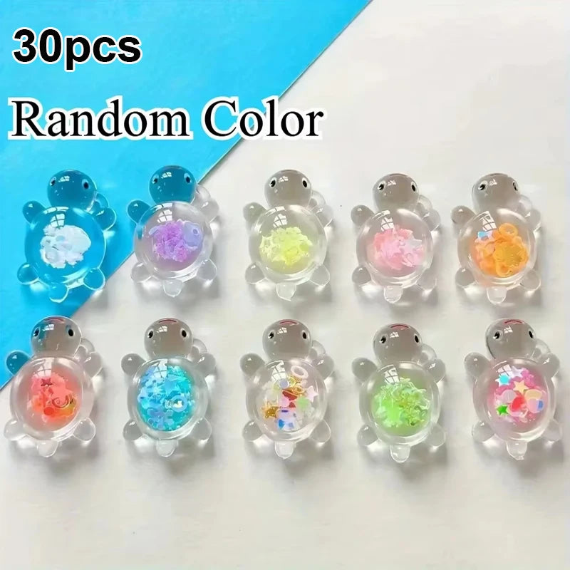 10pcs Glow in The Dark Resin Turtle Figurines Vibrant Colorful Turtle Decor Miniature Ornaments for Indoor Outdoor Home & Gar