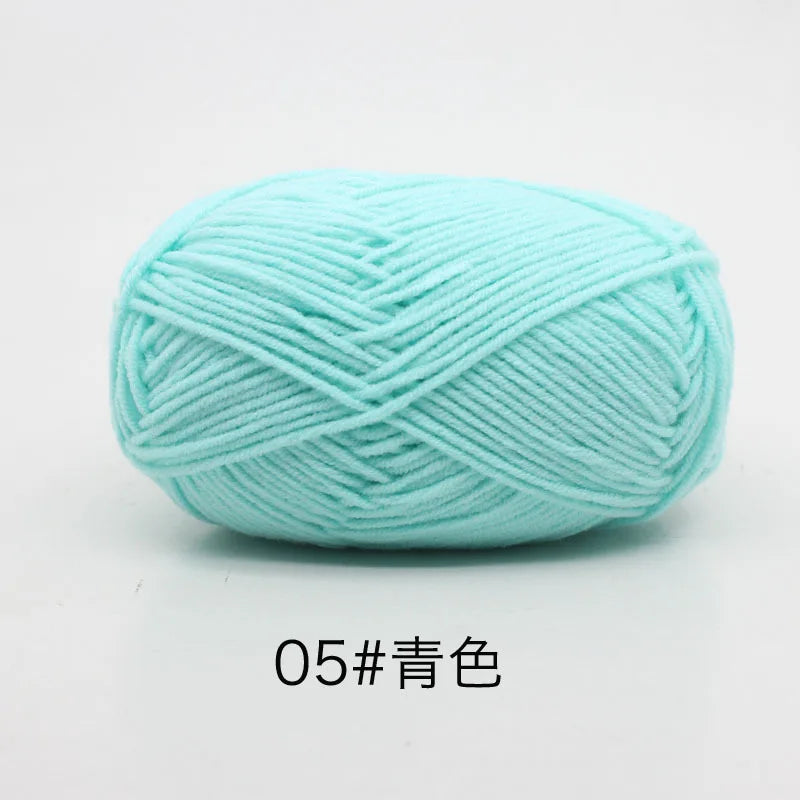 40-50g/Set 4ply Milk Cotton(80%) Knitting Yarn Needlework Dyed Lanas For Crochet Craft Sweater Hat Dolls At Low Price - 05