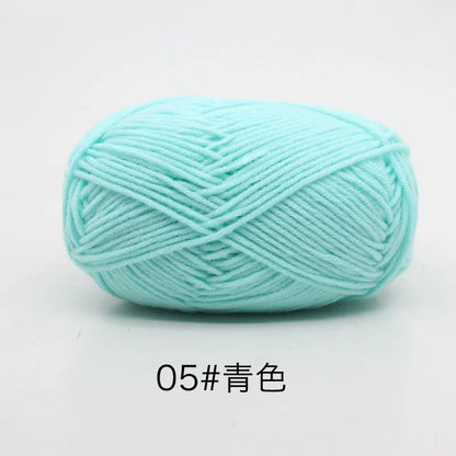 40-50g/Set 4ply Milk Cotton(80%) Knitting Yarn Needlework Dyed Lanas For Crochet Craft Sweater Hat Dolls At Low Price - 05