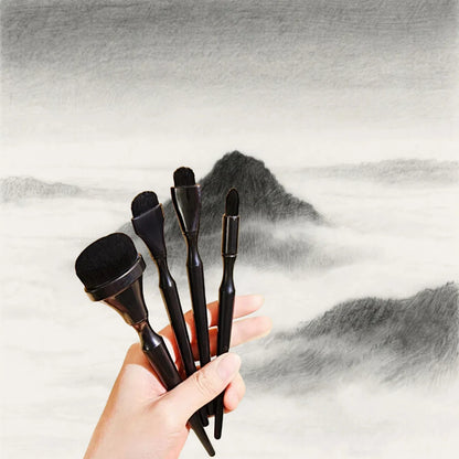 Black Rendering Brush, Durable Watercolor Paint Brush for Charcoal, Pastel, and Embossing - Ideal for DIY Scrapbooking