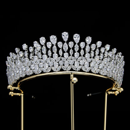 Luxury Bride Crowns For Wedding Headdress Cubic Zirconia CZ Princess Women Crown Tiaras Bridal Headband Prom Jewelry Headpiec