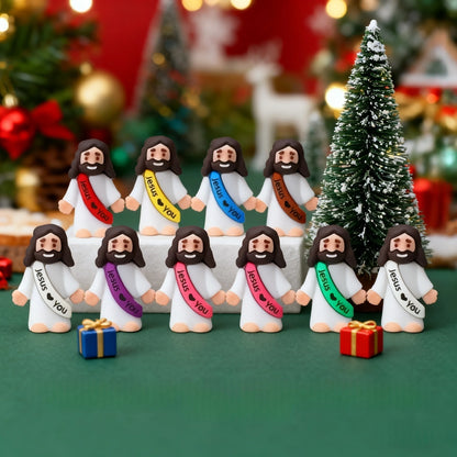 10/60pcs Mini Jesus Decorations Cartoon Statue Set for Holiday Party Scene Decor Festive Room Figurines Christmas Easter Gift