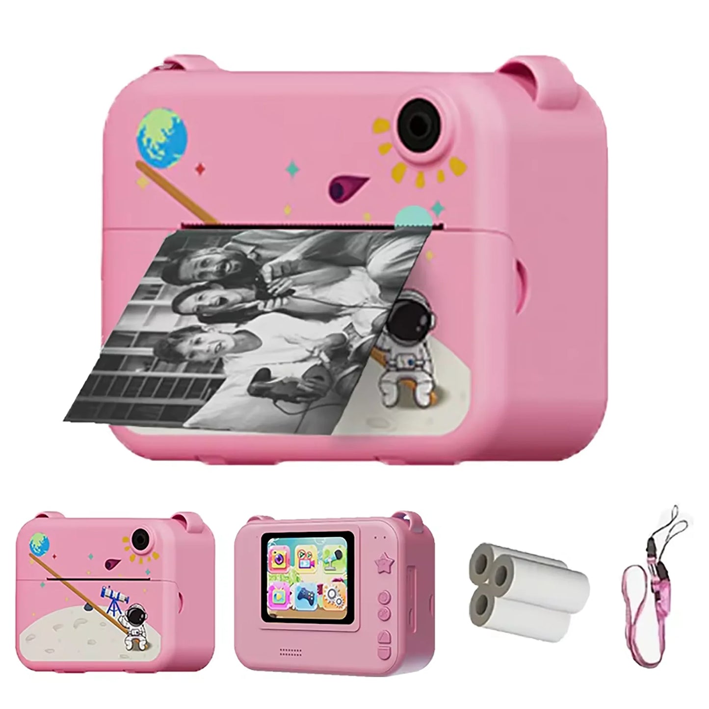 Kids Camera Digital Children Camera 1080P HD Mini Thermal Printer Video Recorder with Instant Print Photo Festive Gift for Ki