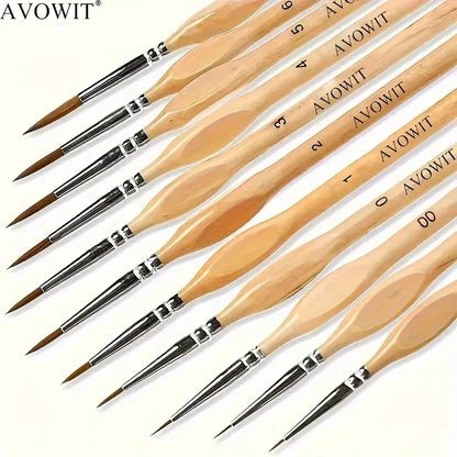 11pcs Detail Brush Set, Triangle Handle Micro Brush, Acrylic Painting Art Brush, Model Oil Painting, Digital Painting Set - 1