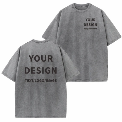 100% Cotton T-shirt Custom Logo Street Trend Short Sleeve T-shirt Embroidery Design European American Size Tops Printing Patt