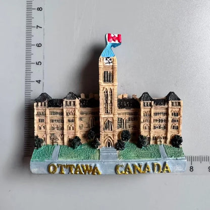Canada Tourist Souvenir Fridge Magnets Ottawa Victoria Limeau Bridge Vancouver Quebec Toronto Bear Moose Maple Leaf Stickers 