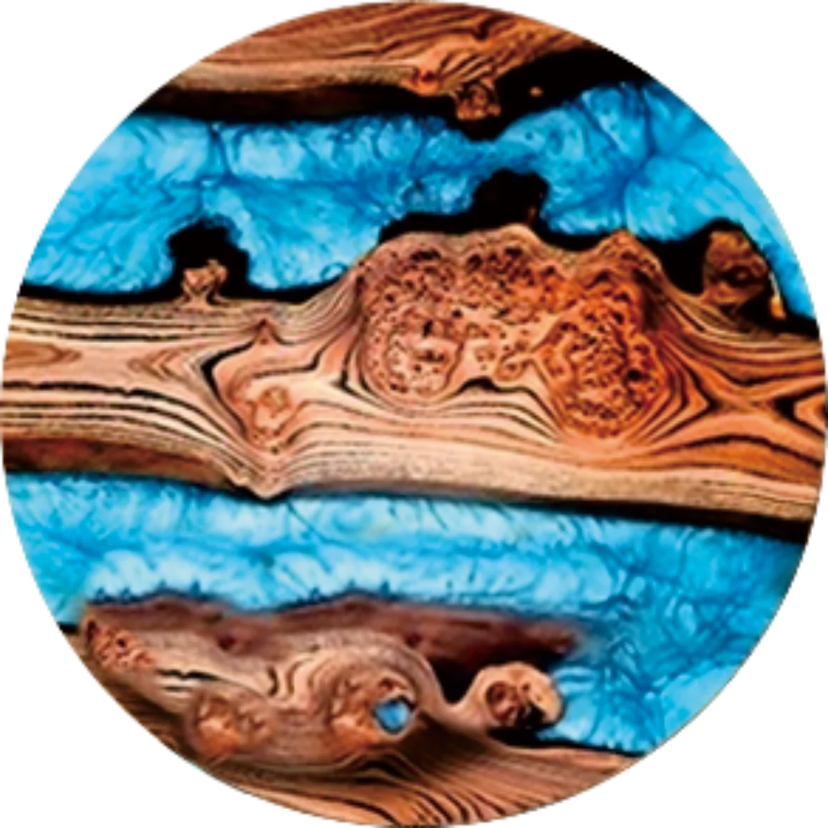 6pcs Vintage Wooden Coasters 2D 4in Tree Pattern with Lake & Desert Designs High-End Home Decor for Coffee Shops & Dining Tab