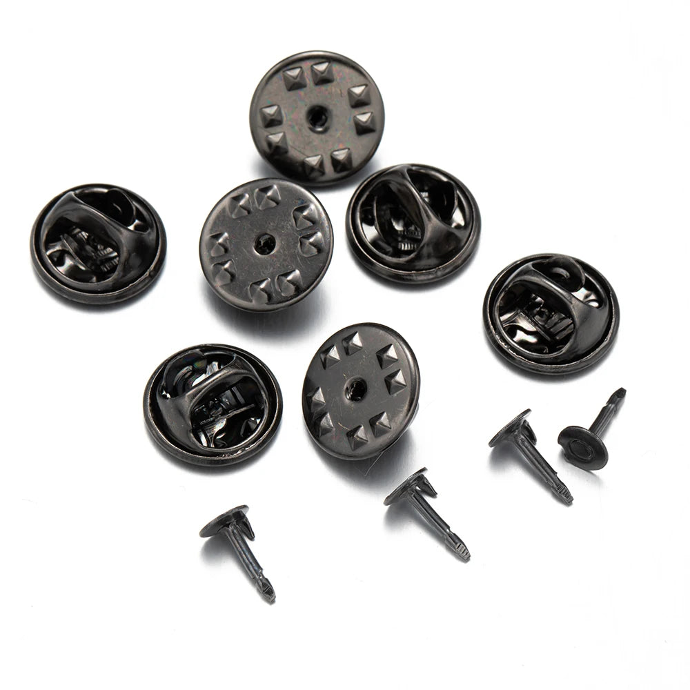 100pc Metal Locking Pin Back Brooch Badge Holder Lapel Base For DIY Jewellery Material Making Supply Craft Accessories Handma