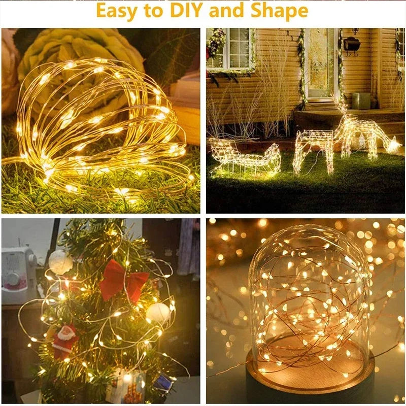 3M LED Curtain String Lights Fairy Decoration USB Holiday Garland Lamp 8 Mode For Home Garden Christmas Party New Year Weddin