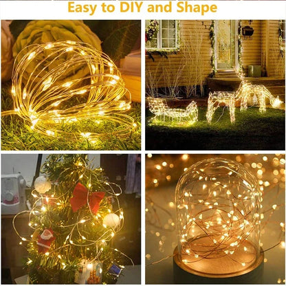 3M LED Curtain String Lights Fairy Decoration USB Holiday Garland Lamp 8 Mode For Home Garden Christmas Party New Year Weddin