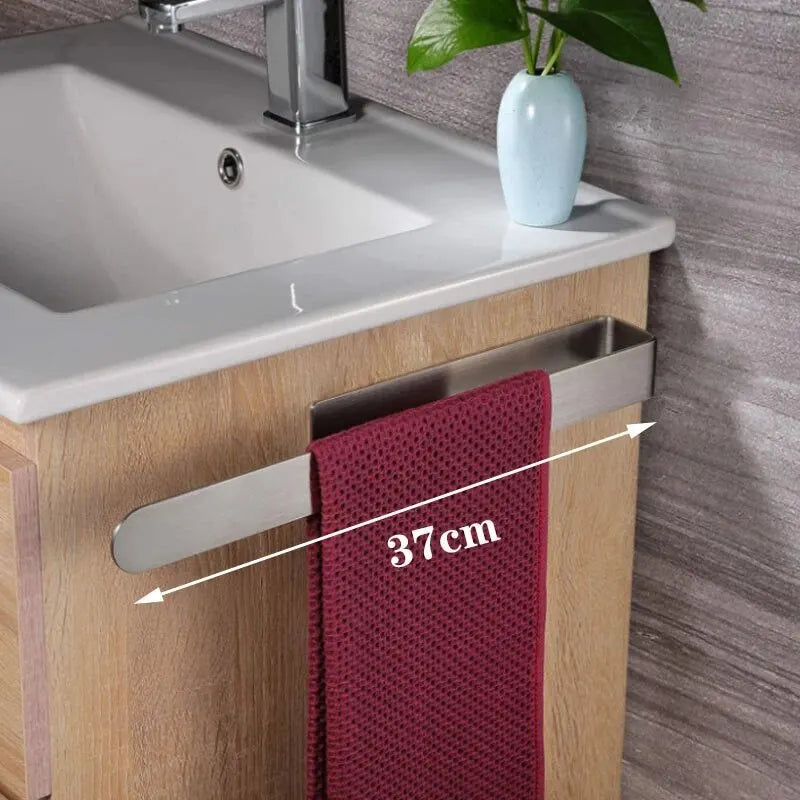 Towel Rack Non-punched Towel Rack Bathroom Rack Self-adhesive Bathroom Kitchen Towel Hand Towel Rack Household Items - 37CM S