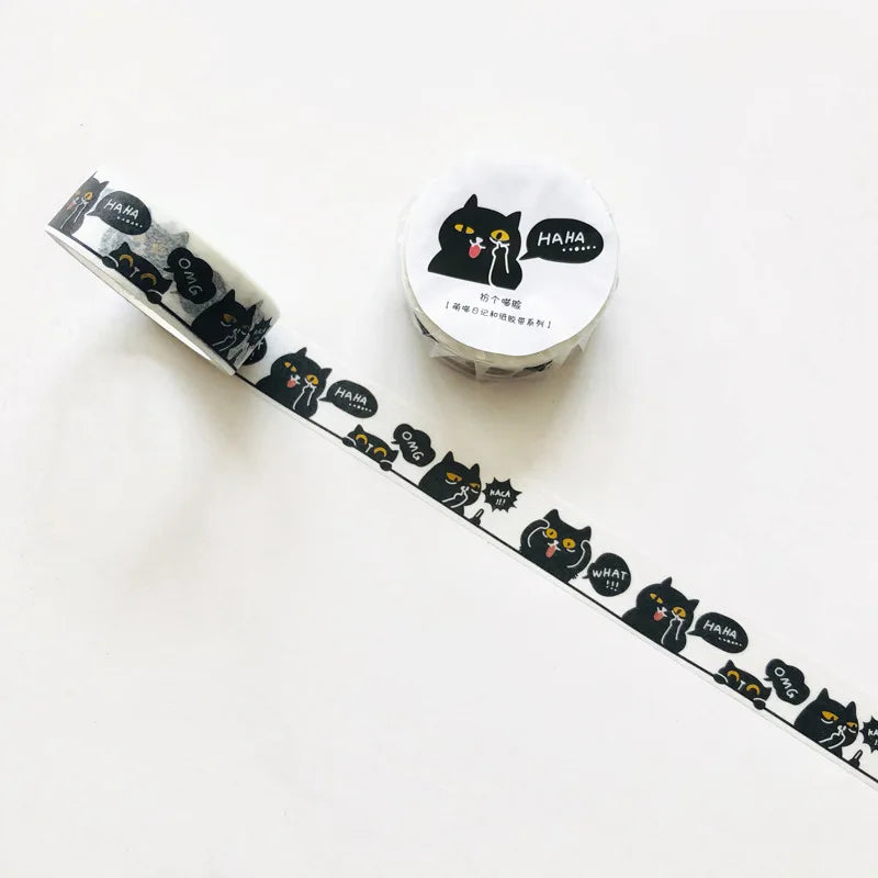 Washi Tapes Cartoon Cat Masking Tape Washi Stickers Scrapbooking Adhesive DIY Decorative Stationery School Supplies - B