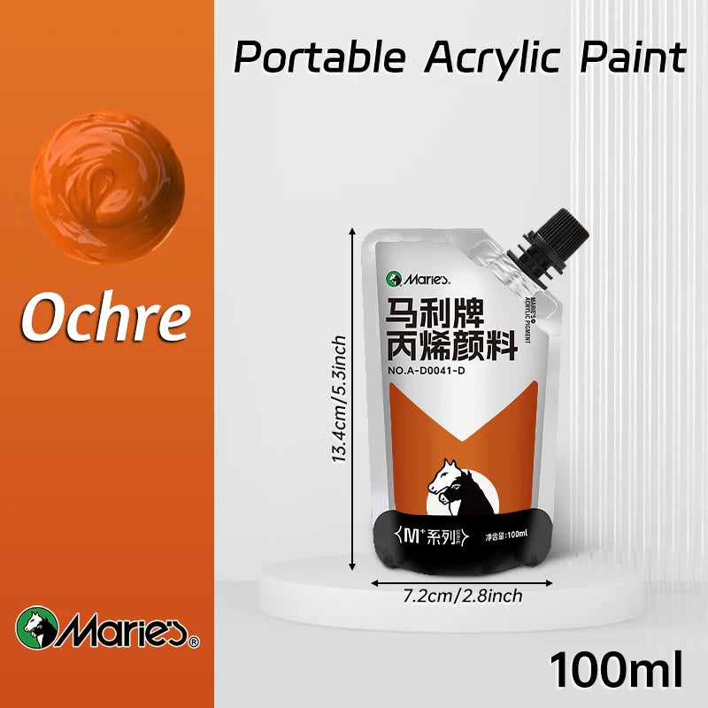 100ml Marie's Acrylic Paint,Assorted Colors,Waterproof,Pigments for DIY Craft,Rock,Wood,Professional Pigments for Adults,Arti
