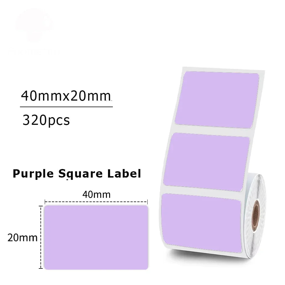 1Roll 40x20MM Compatible Phomemo M110 M220 M200 Self-Adhesive Color Laser Thermal Paper, E210 P50 Detong P1 HPRT T20 MAKER - 