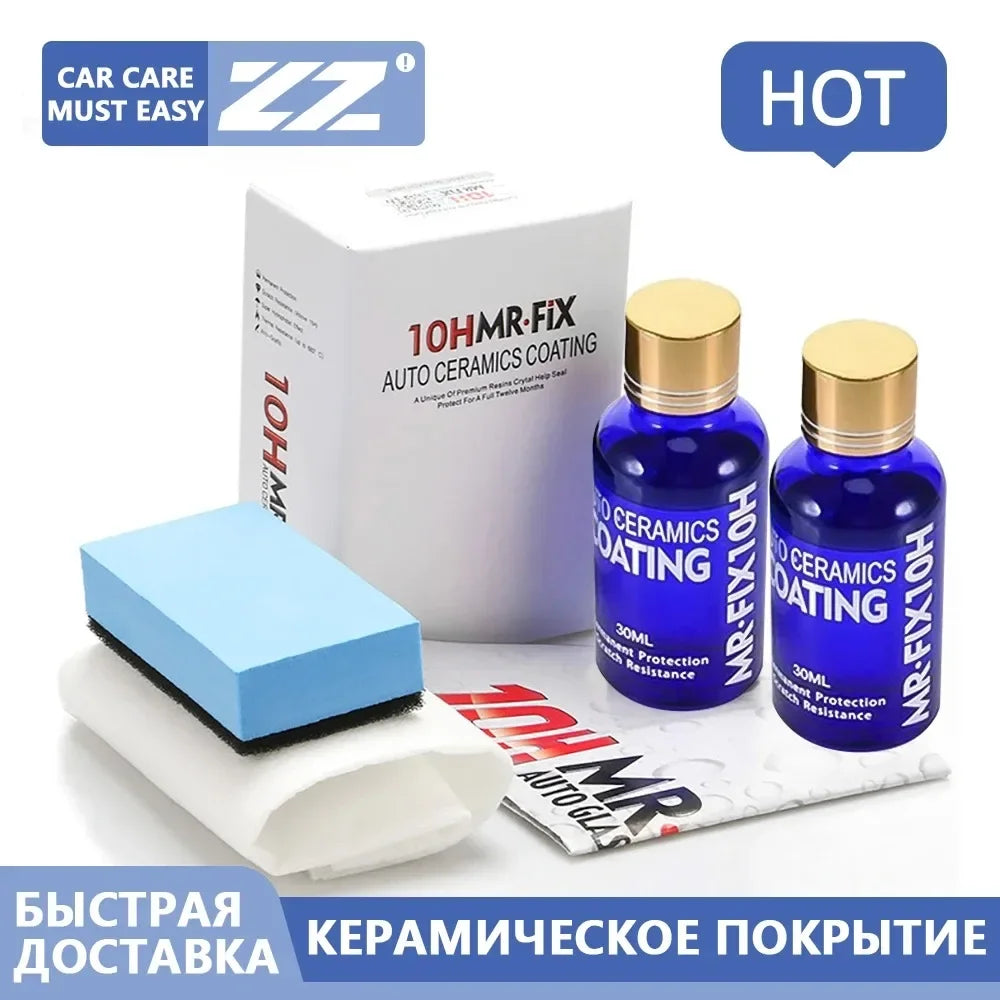 2Pcs 30ml 10H Anti-Scratch Auto Ceramic Glass Coat Liquid Hydrophobic Paint Care Polish Super Detailing Coating For Car Styli