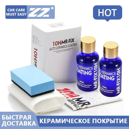 2Pcs 30ml 10H Anti-Scratch Auto Ceramic Glass Coat Liquid Hydrophobic Paint Care Polish Super Detailing Coating For Car Styli