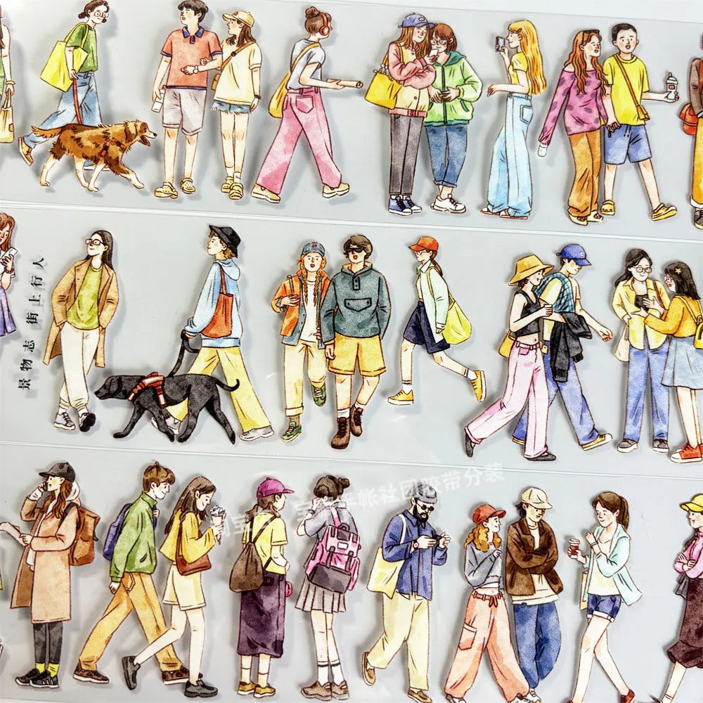 Washi Pet Tape A598 Street Pedestrian Scenery People Antique Scrapbook Collage Diy Cards Stickers Diy Card