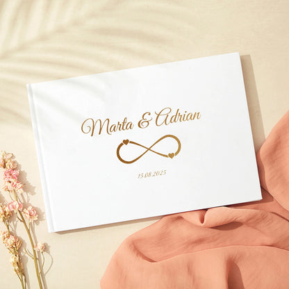 Personalized Guest Book for Wedding Noble Message Photo Album Simple Elegant Horizontal Wedding Reception Signing Book Party 