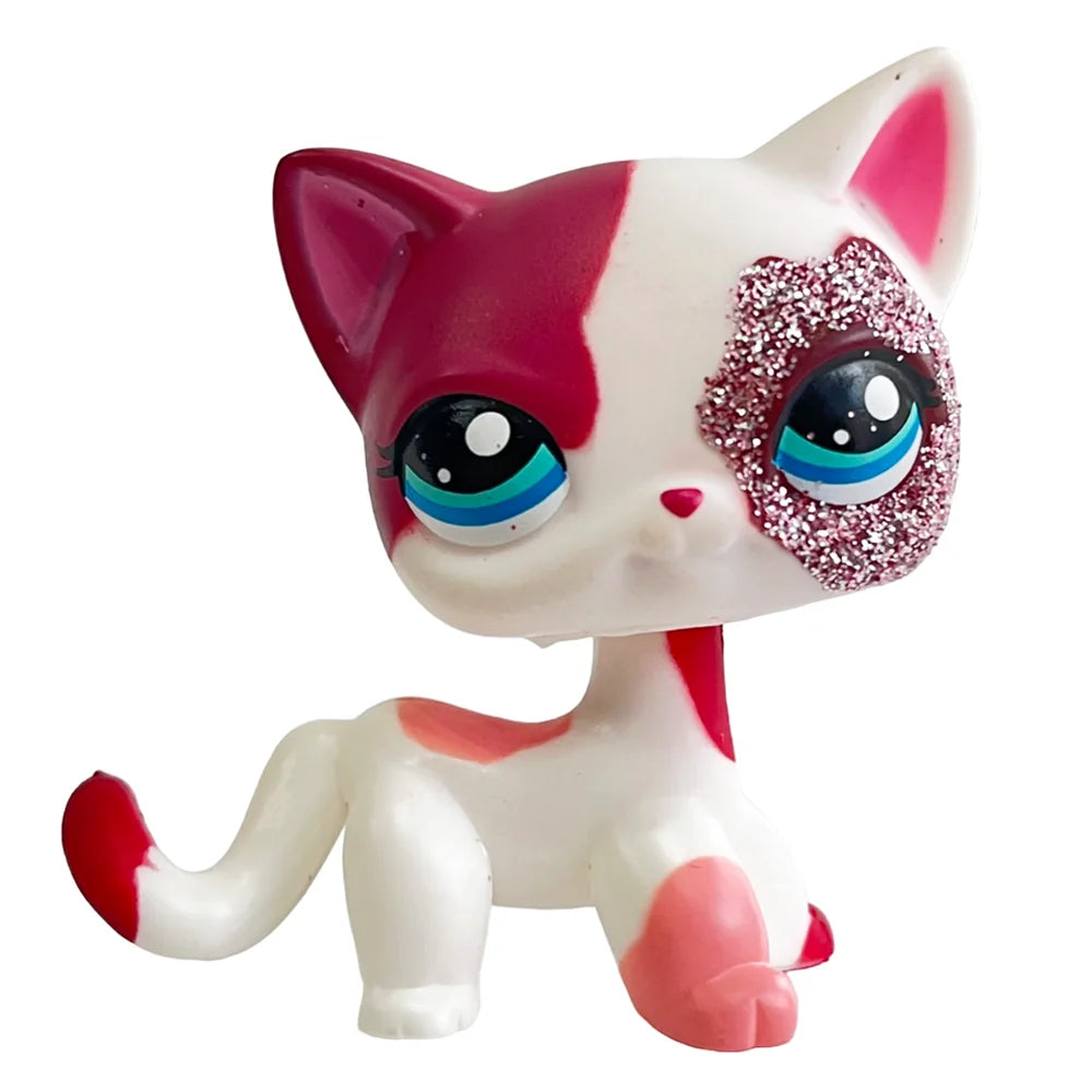 Rare Pet Shop LPS Toy Stands Short Hair Cat Original Kitten Husky Puppy Dog Fox Cute Animal Old Bobble Head Toy