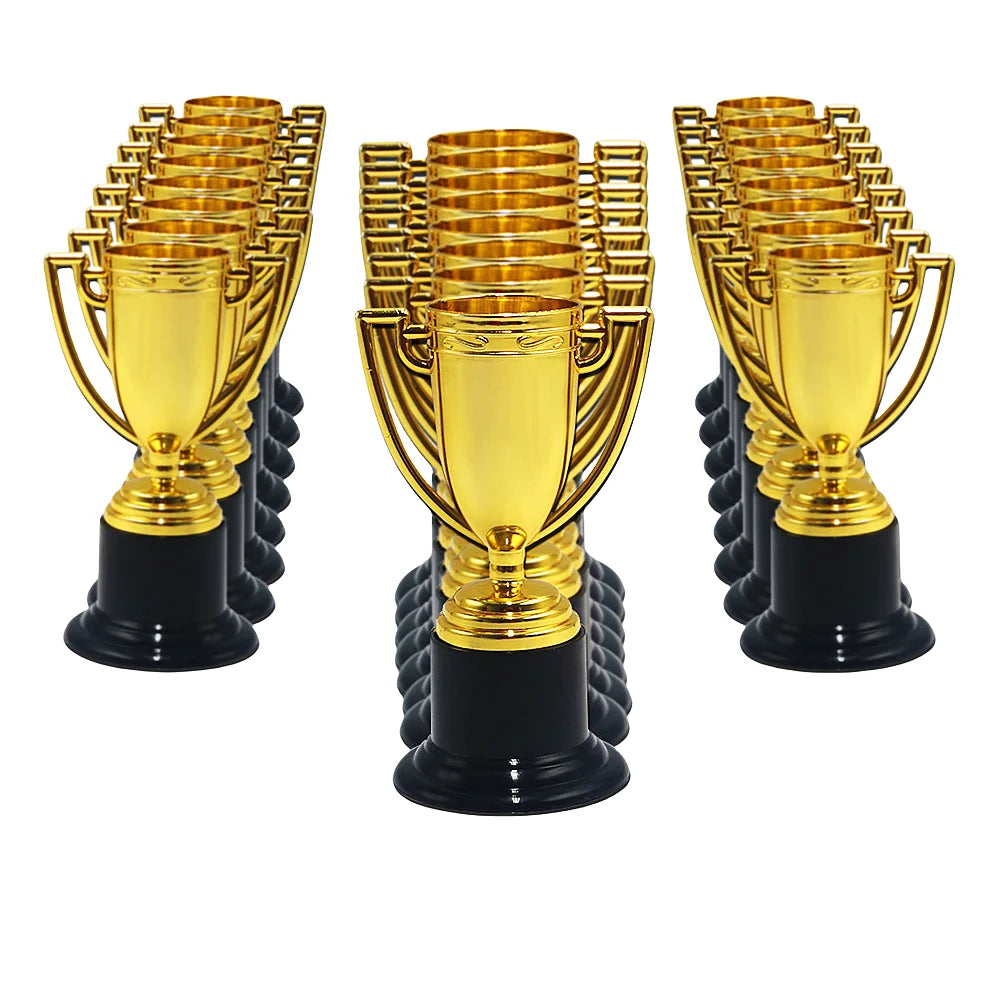 6/12 PCS Kindergarten Party Awards Plastic Trophy Honor Golden Trophy