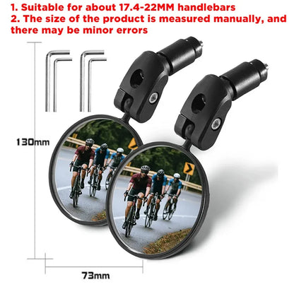 Universal Bicycle Mirror Rearview Adjustable Rotate Wide-Angle Cycling Handlebar Rear View Mirrors for MTB Road Bike Accessor
