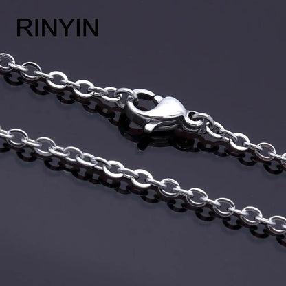 Men Women Jewerly 1mm 16" 18" 20" 22" 24" Inches Links Chain Fashion Necklace Stainless Steel Necklace Classic Pop Rolo Chain