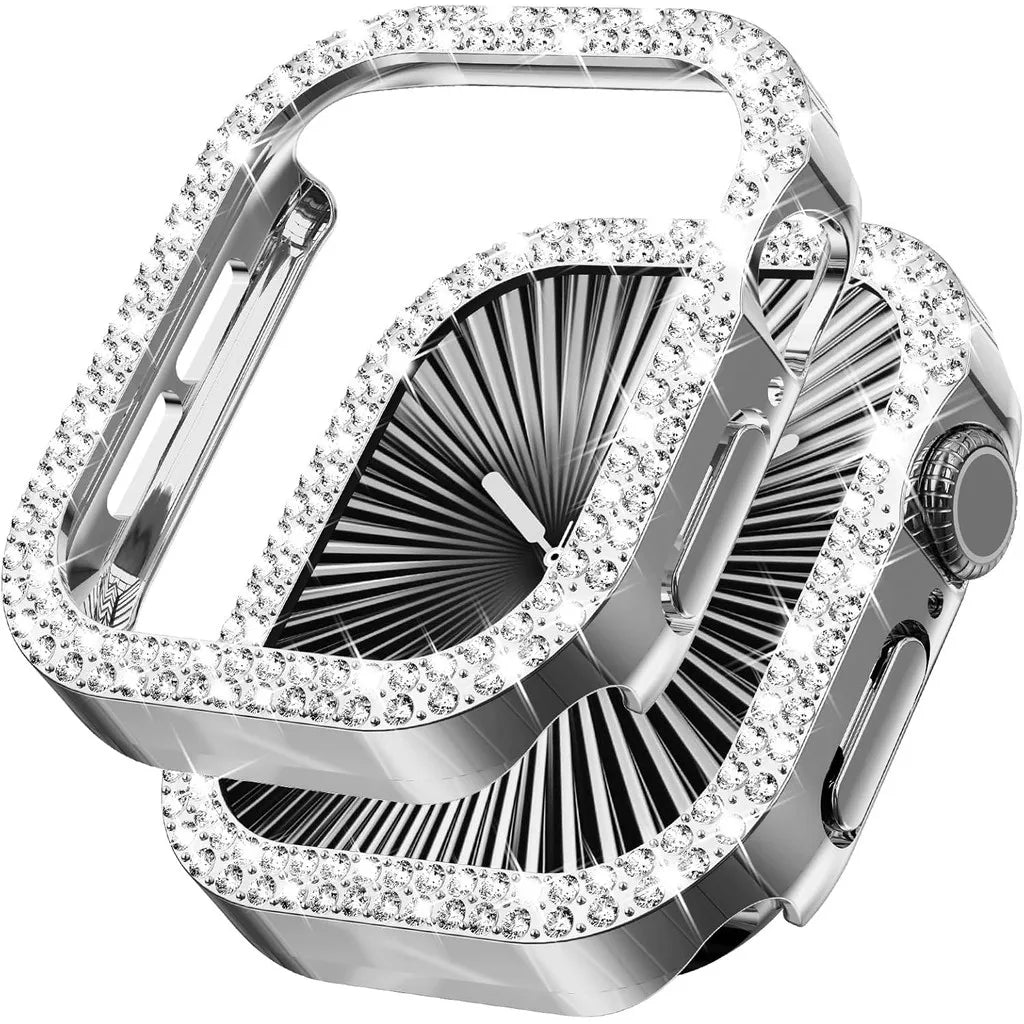 Bling Diamond Hollow Case for Apple Watch 46mm 42mm 40mm 41/44/45/49/41mm for iWatch Series 11 10 9 8 7 6 5 4 3 Protector Cov
