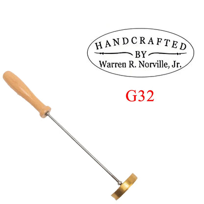 Custom Branding Iron Stamp DIY LOGO Heating Brass Embosser Seals with Handle for Wood Leather Cake Hamburger Wedding Party Cr