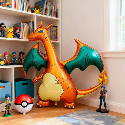 Pokemon Balloon 3D Large Fire-breathing Dragon Foil Balloon Children Happy Birthday Party Decoration Cute Cartoon Party Suppl