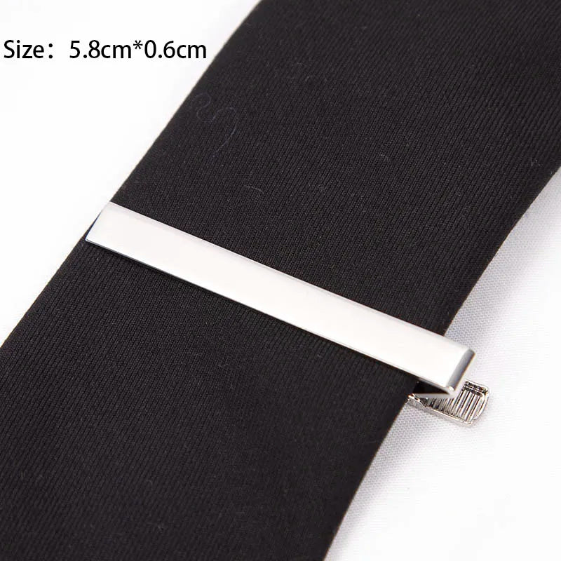 New Tie Clips for Men's Metal Necktie Bar Dress Shirts Tie Pin for Wedding Ceremony Metal Silver Color Tie Clip Man Accessori