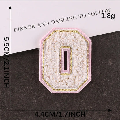Pink Letters Towel Embroidered Iron On Sew On Patch Applique Diy Name Badges Alphabet Patches For Clothing Bag Accessories