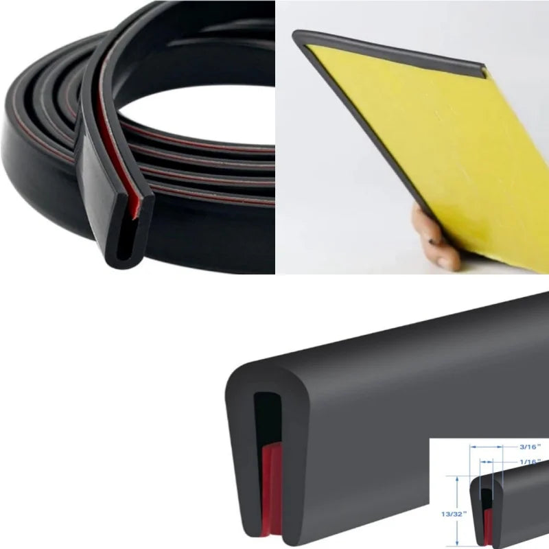 300cm Car Door Edge Protector Strip Trim U-Shape Rubber Guard Seal Anti Oil Seal Edge Shield Encloser Car-Styling