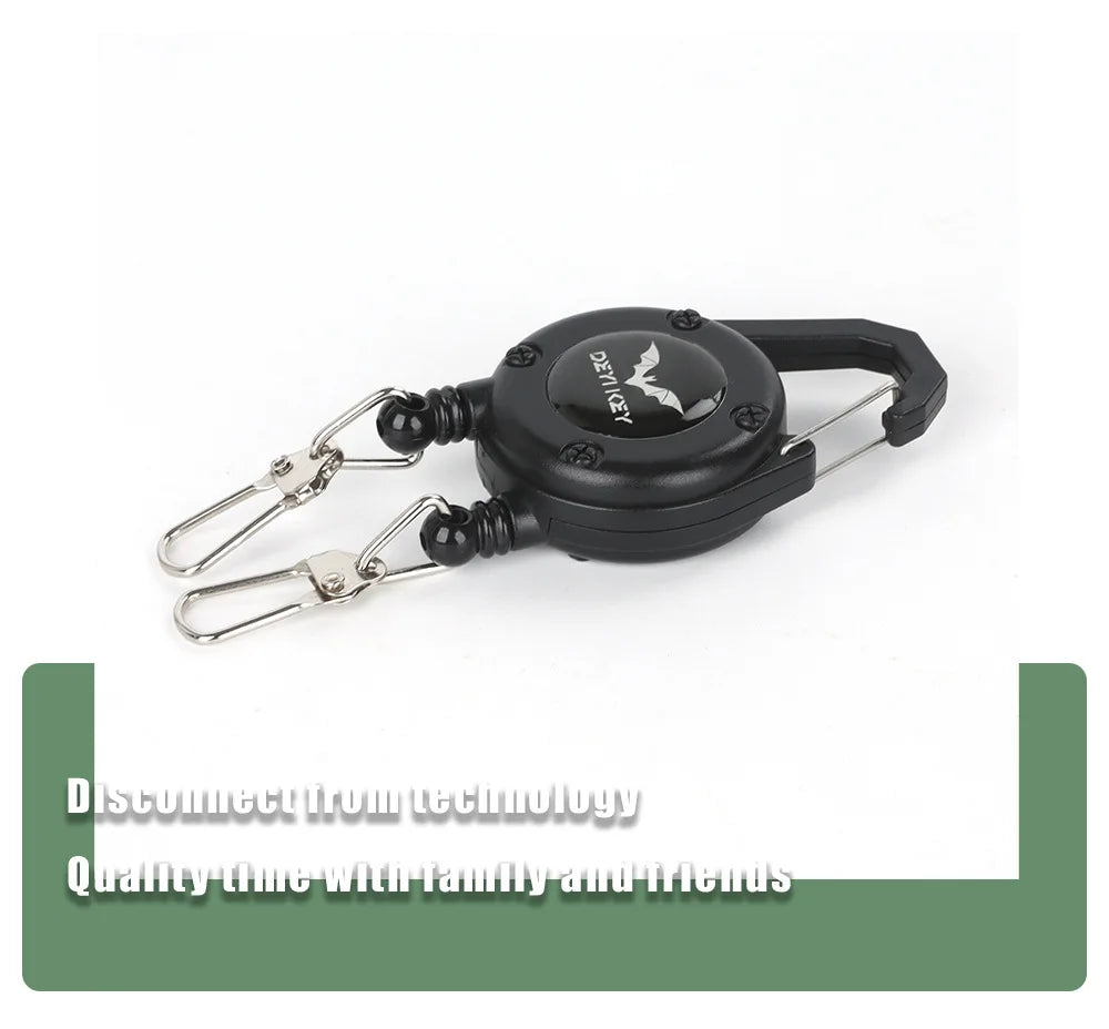 Outdoor Double Headed Clip Buckle, Work Permit Hanging Buckle, Keychain, Fishing Buckle, Telescopic Buckle, Easy to Pull Buck