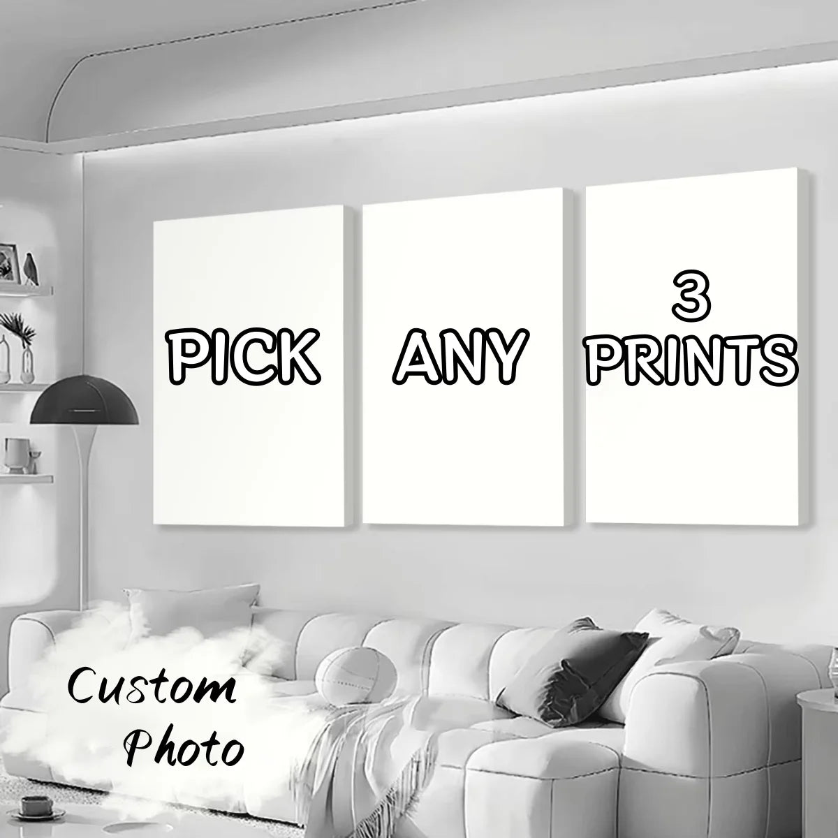 3/4/5pcs Custom Canvas Printing Personalized Photo Suitable for Family Life Pets Scenery Couple Weddings Home Decor Poster Gi
