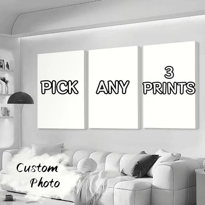 3/4/5pcs Custom Canvas Printing Personalized Photo Suitable for Family Life Pets Scenery Couple Weddings Home Decor Poster Gi