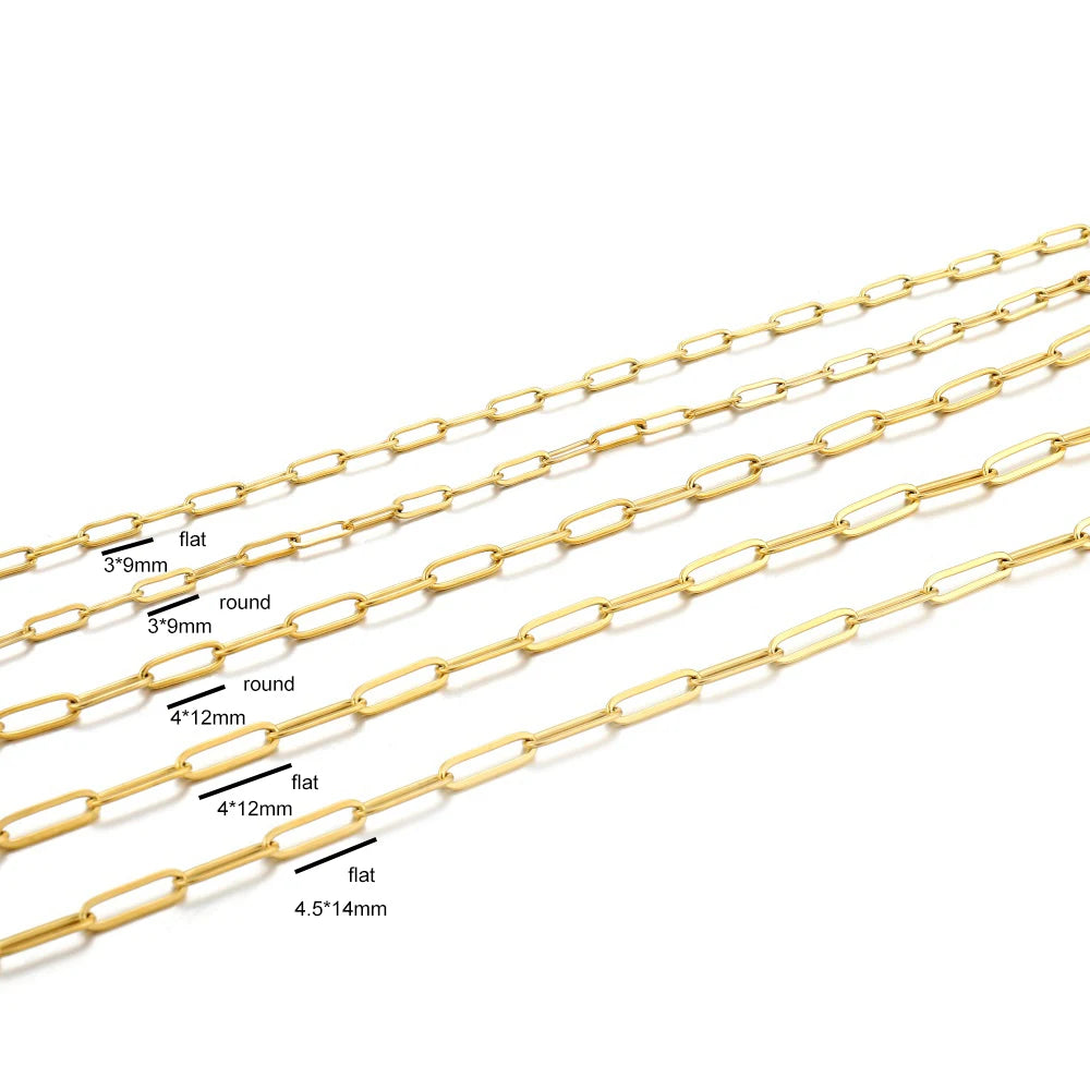 1M 3/4mm Stainless Steel Chain No Fade Cable Gold Chains for Necklace Bracelet Anklet DIY Jewelry Making Components