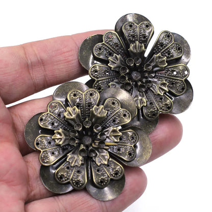 Pendants Wraps Metal Crafts Connectors Rose Flower Filigree Flower For Embellishments Scrapbooking Jewelry DIY Accessories